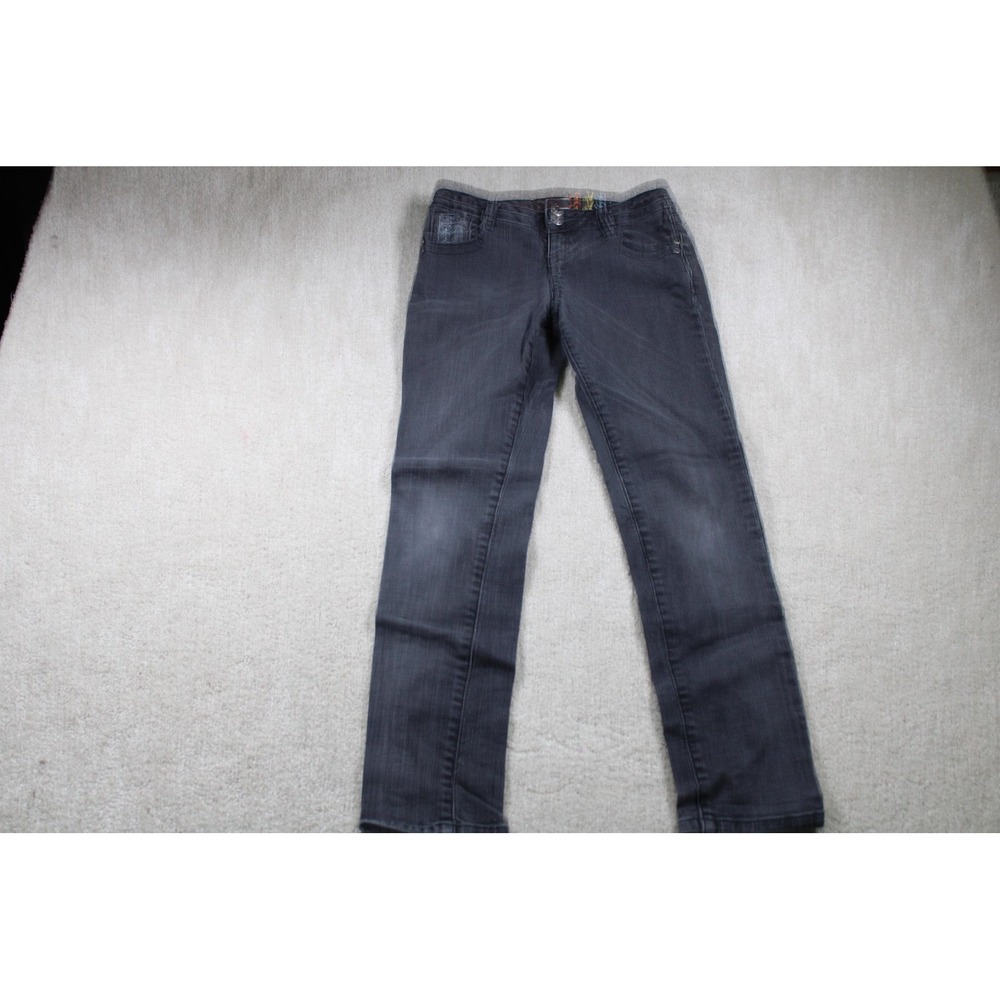 Mudd Jeans Girls 12S Skinny Distressed‎ Embroidered Stretch Denim Pants